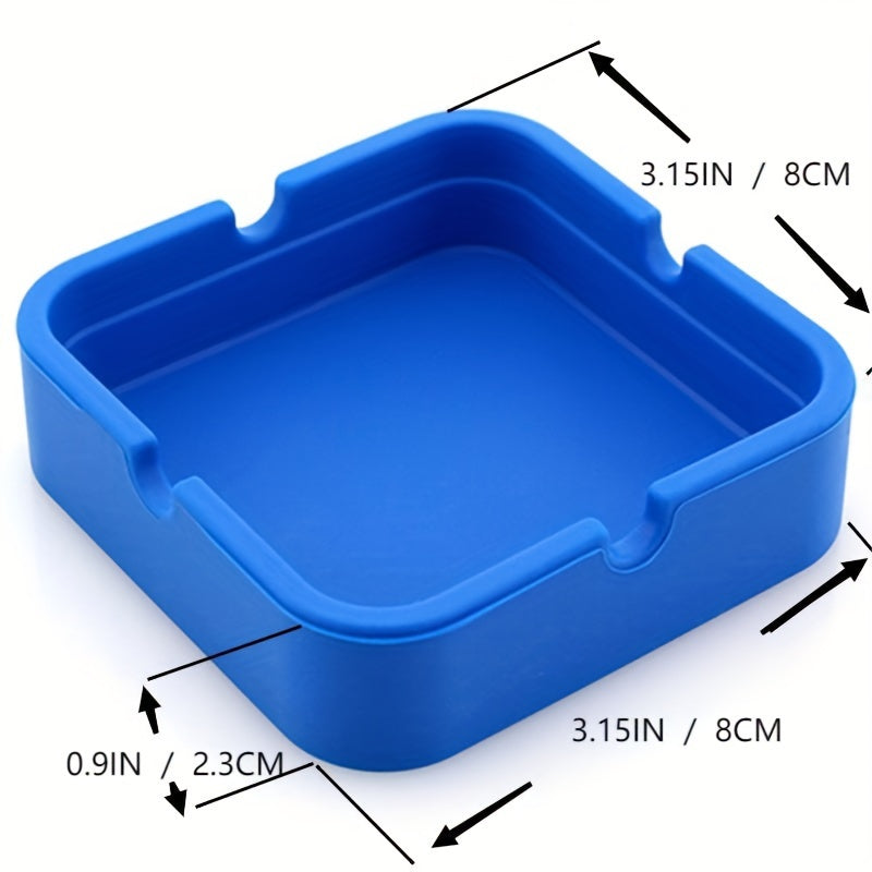 Unisex Silicone Square Ashtray Solid Color Anti-Drop Ash Storage Box