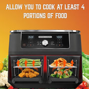 9-Piece Air Fryer Accessories Set with Grill Racks and Skewers for 7.6L Rectangular Air Fryers