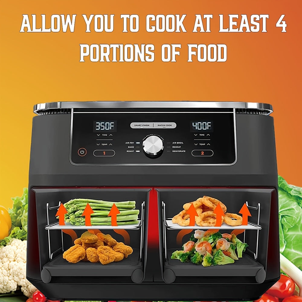 9-Piece Air Fryer Accessories Set with Grill Racks and Skewers for 7.6L Rectangular Air Fryers