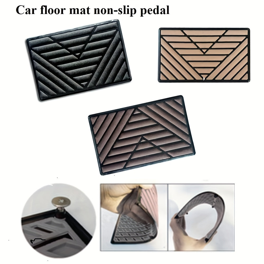 Car Floor Mat Non-Slip Wear-Resistant Pedal Pad Diamond Pattern 24.6x15.5cm