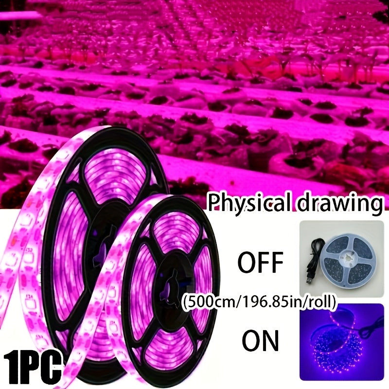 Flexible LED Grow Light Strips for Indoor Plants 4.88m USB Full Spectrum