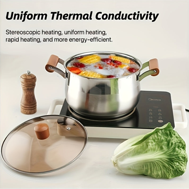 Stainless Steel Cookware Set 10 Pieces Non-Stick Skillet Induction Gas Compatible