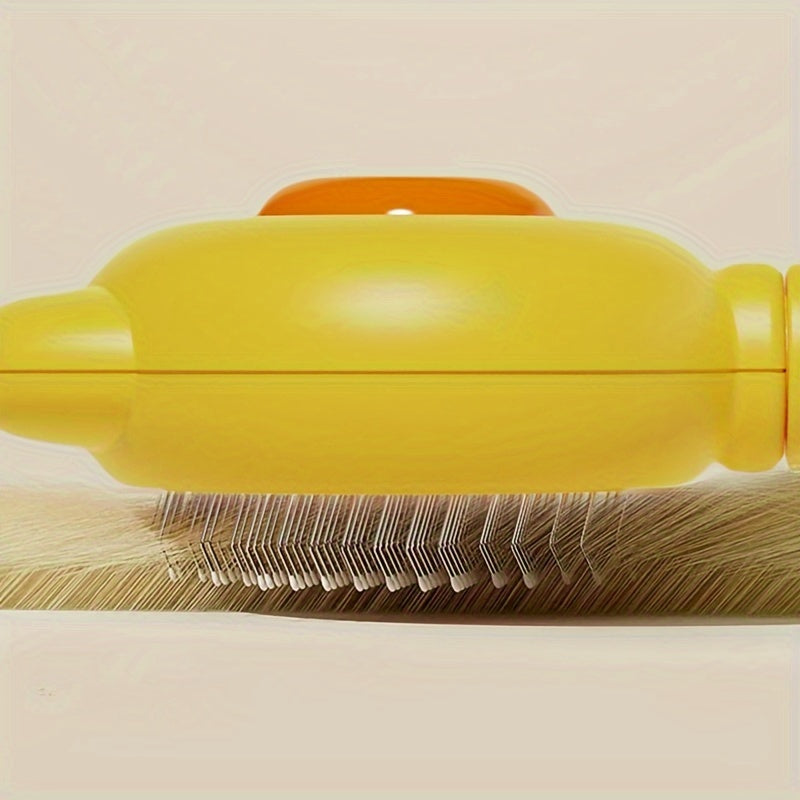 Self-Cleaning Slicker Brush for Cats and Dogs Stainless Steel Bristles Ergonomic Handle