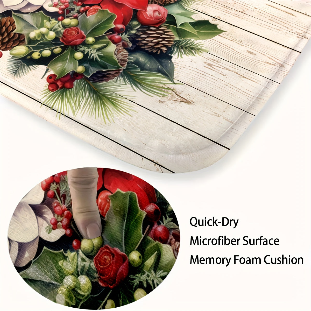 Qog'ozli va oshxona hamda yotoq uchun gome bilan qoplangan 3 ta non-slip hammom matosi to'plami