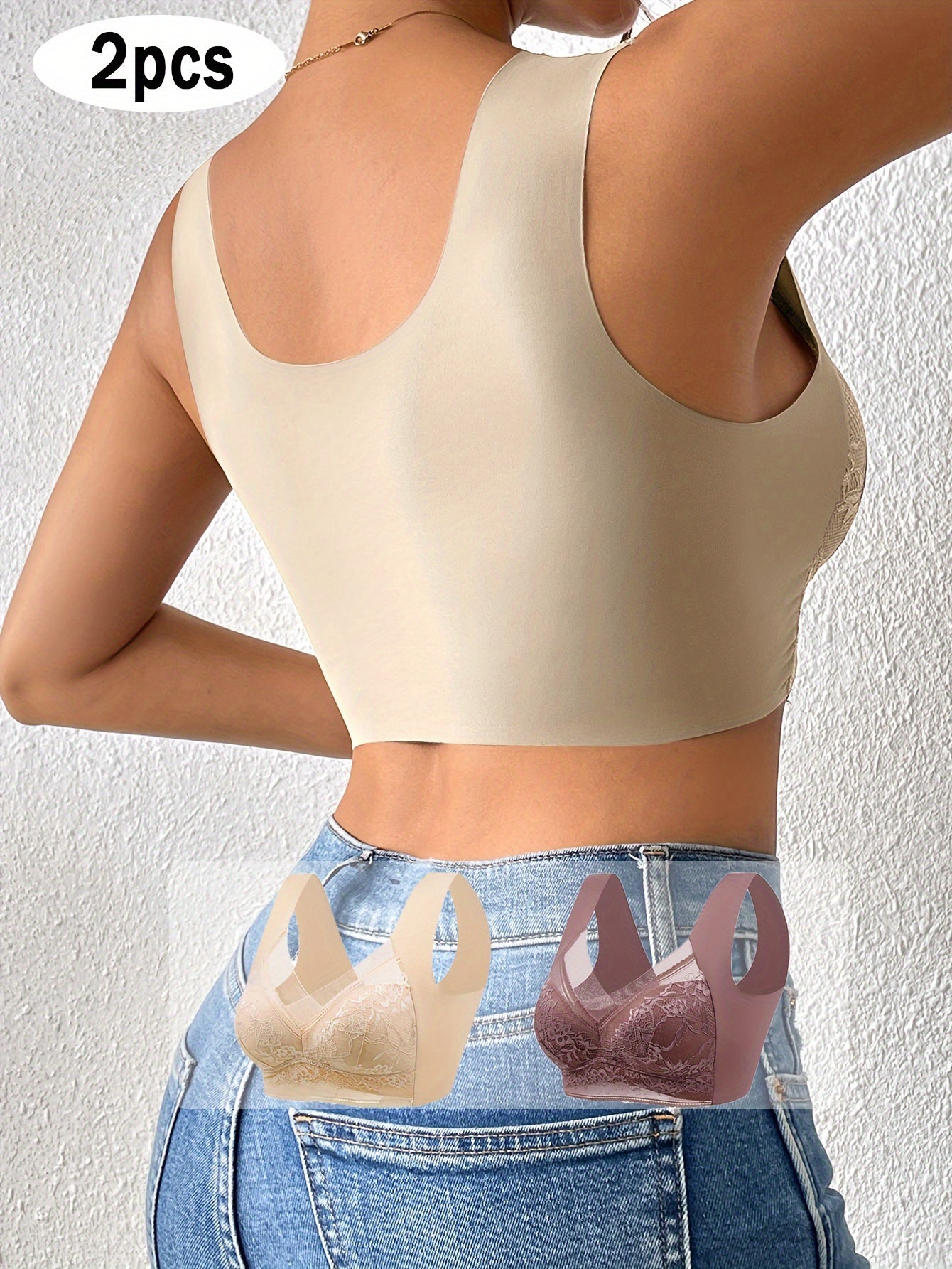 Seamless Lace Tank Bras Full Coverage Comfortable Sexy Lingerie