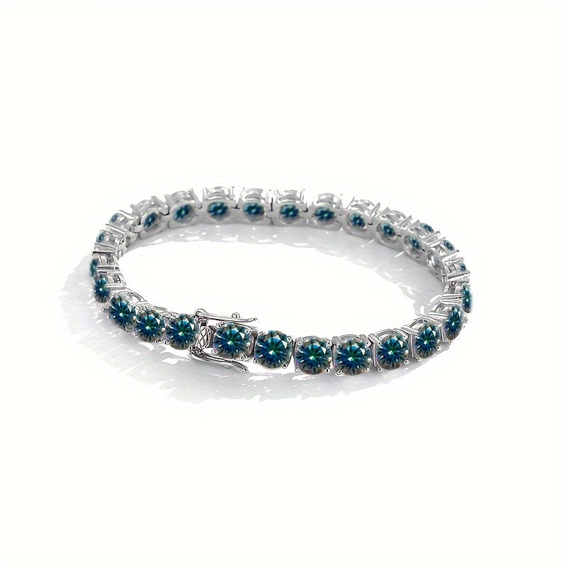 Unisex Moissanite Tennis Wrist Ornament Sterling Silver Eternal Chain Jewelry