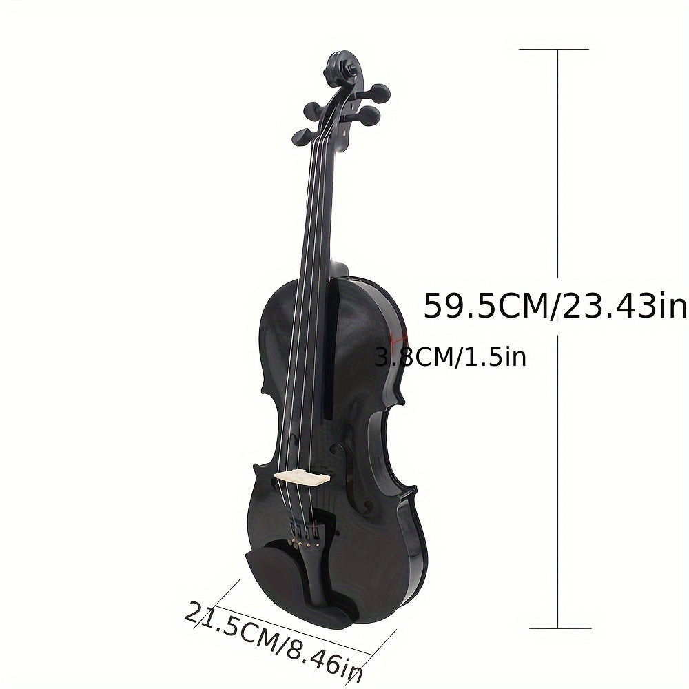 Solid Wood V-10 4/4 Violin Black for Scholars and Practice