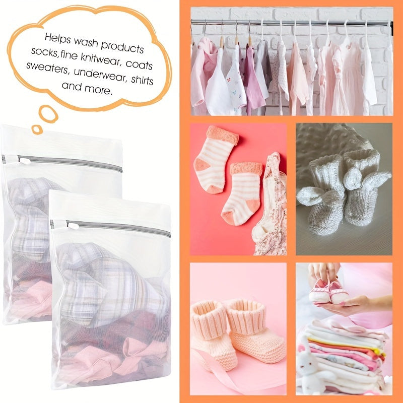 Juego de 4 bolsas de malla grandes con cremallera para ropa delicada, calcetines, ropa interior y organización de viajes