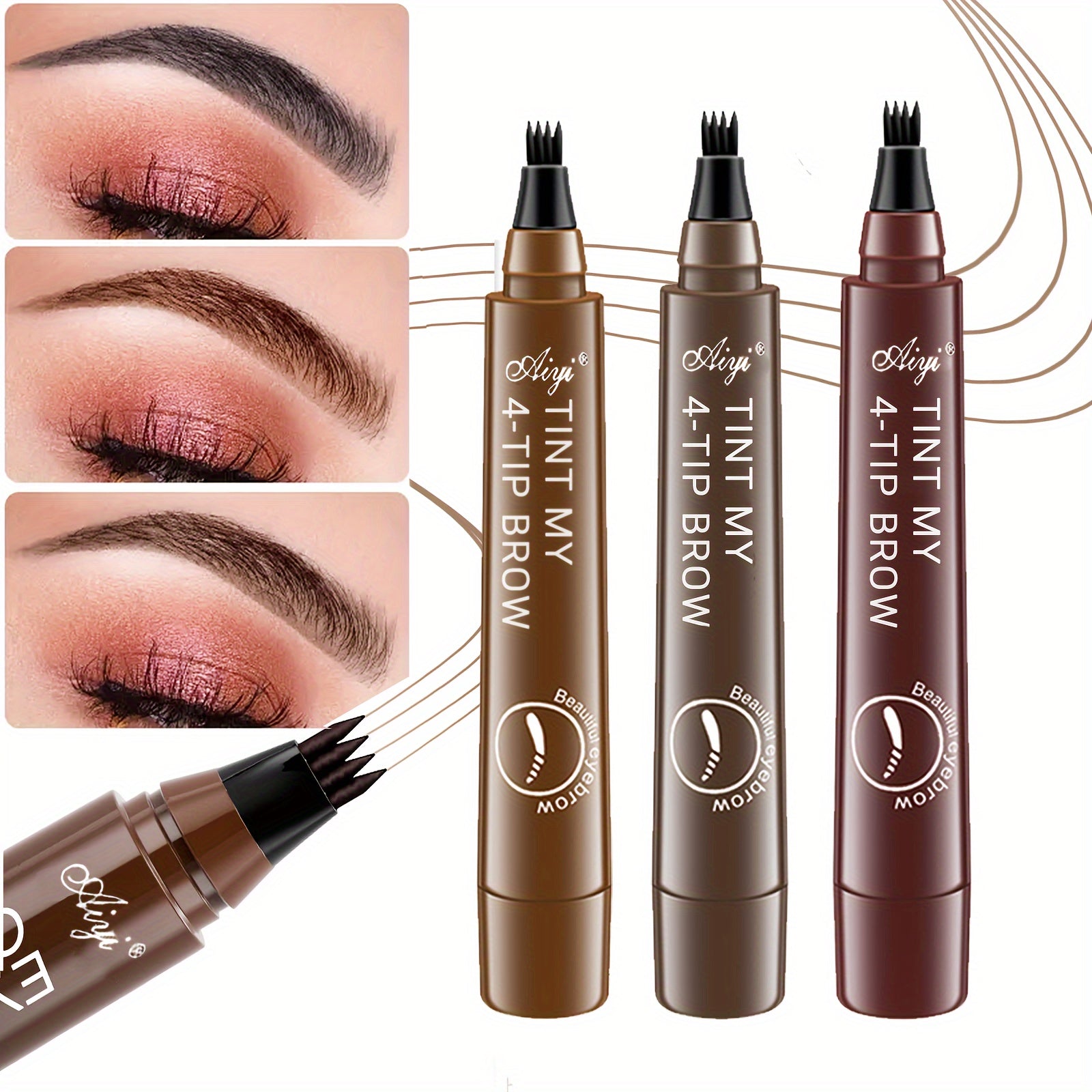 Long-Lasting Waterproof Microblading Eyebrow Pen for Natural Defined Brows