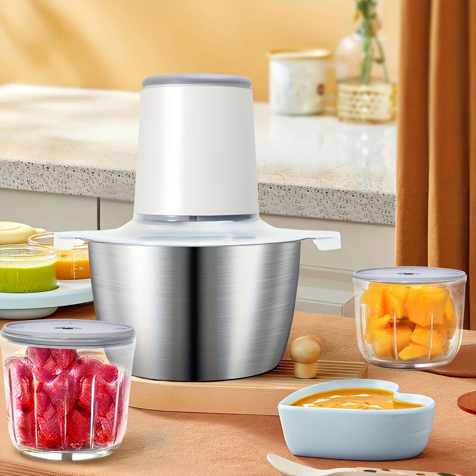 High power electric food processor for mincing pureeing chopping vegetables meat pet baby food