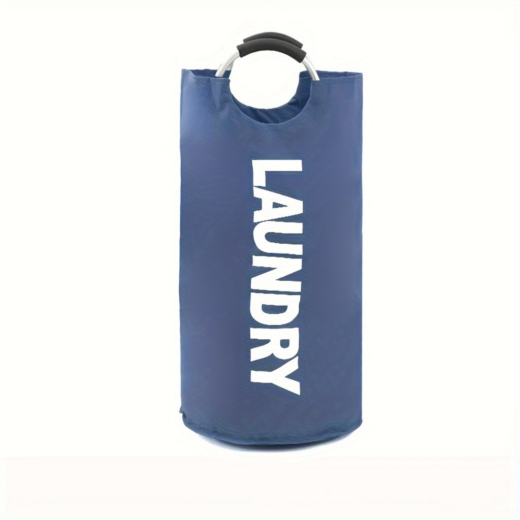 Large Waterproof Collapsible Laundry Basket with Soft Handle 90L Black Fabric Organizer