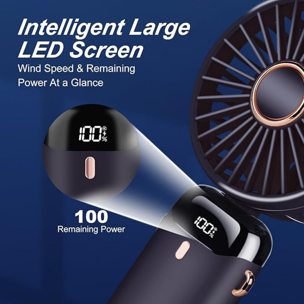 Мини портативный вентилятор с когтями для кошек с держателем для телефона, перезаряжаемый через USB, 5 скоростей, складной настольный вентилятор для путешествий, кемпинга, офиса и на открытом воздухе