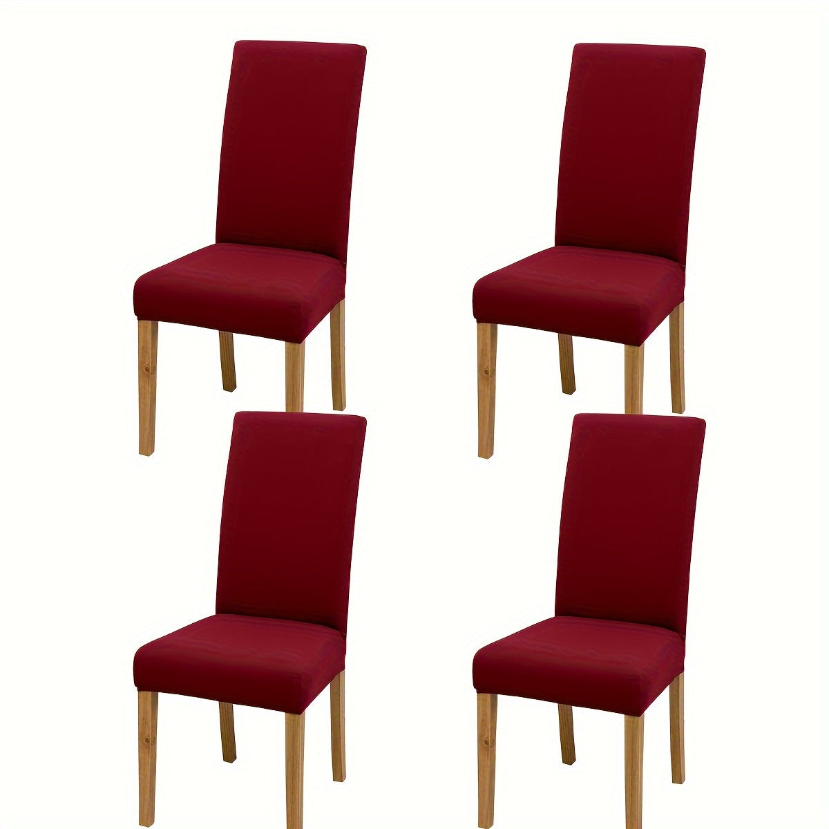 4/6pcs Water-Resistant Polyester Spandex Chair Covers with Elastic Band for Living Room