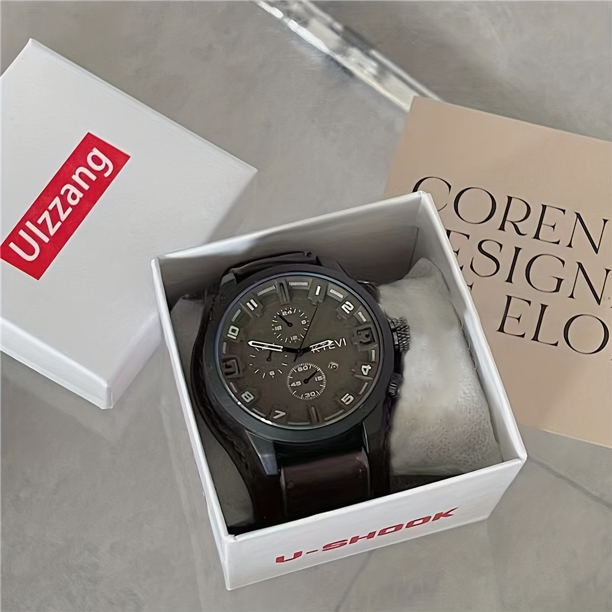 Men's Watch with PU Leather Strap and Alloy Case for Gifting