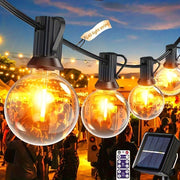 XBATE Quyosh G40 Qator Chiroqlari Masofadan Boshqarish Bilan - 8 Rejim, LED, Sinishdan Himoyalangan Lampochkalar, Tashqi Joylar Uchun Dimmerli Patio Osma Chiroqlar, Har Xil Ob-Havo Sharoitlariga Bardoshli, Quyosh Energiya Bilan Ishlaydi.