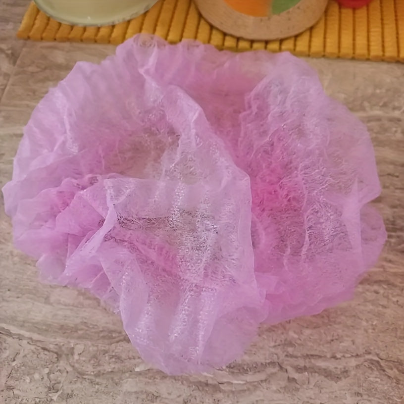 50 Pack Non-Woven Shower Caps Hair Nets with Elastic Bands, Assorted Colors