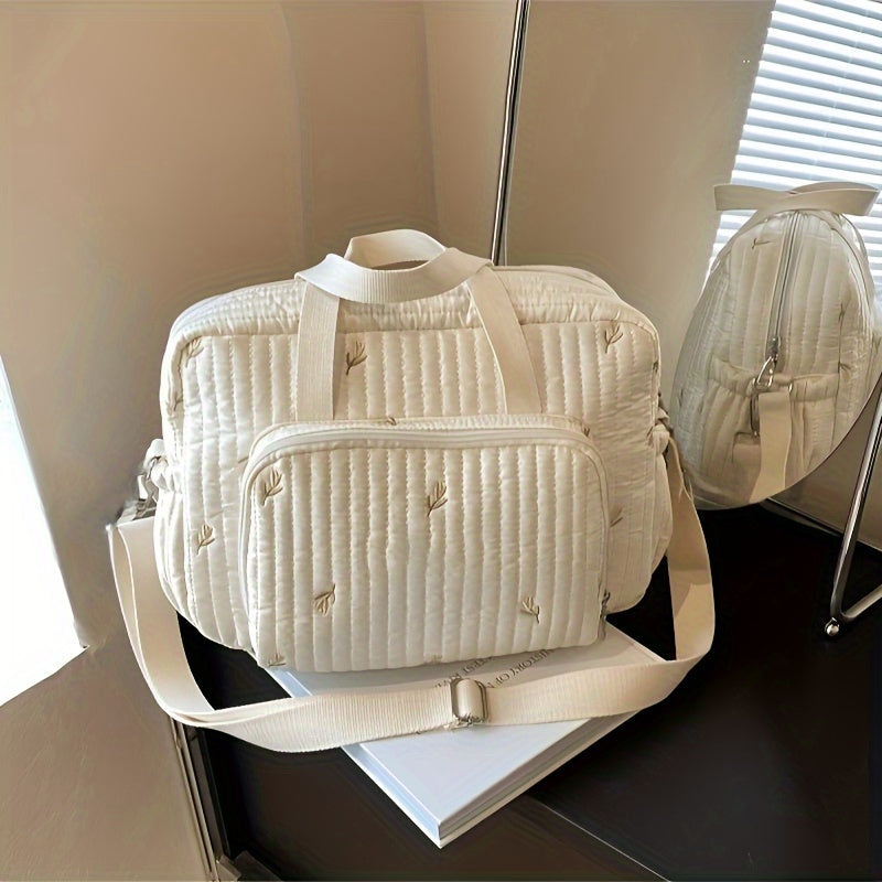 Korean Zipper Embroidery Storage Backpack for Mothers and Infants with Stroller Hanging Bag