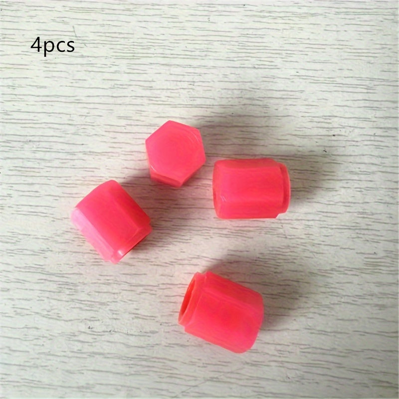 4pcs Glow in Dark Luminous Plastic Valve Caps for Car Bicycle Motorcycle Wheel Rim Decoration