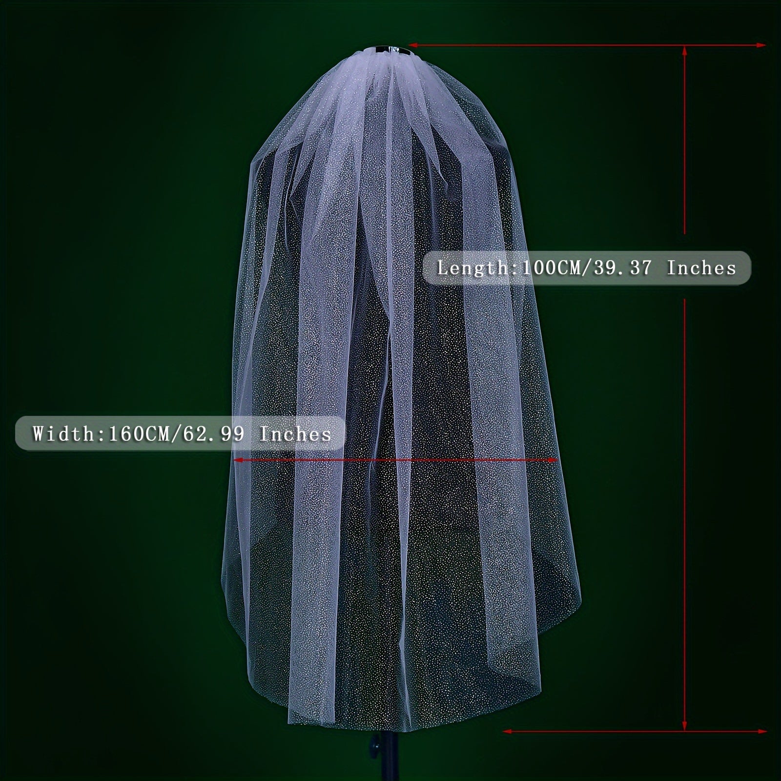 Wedding Hair Accessories Bridal Veil with Shimmering Floral Design for Wedding Day