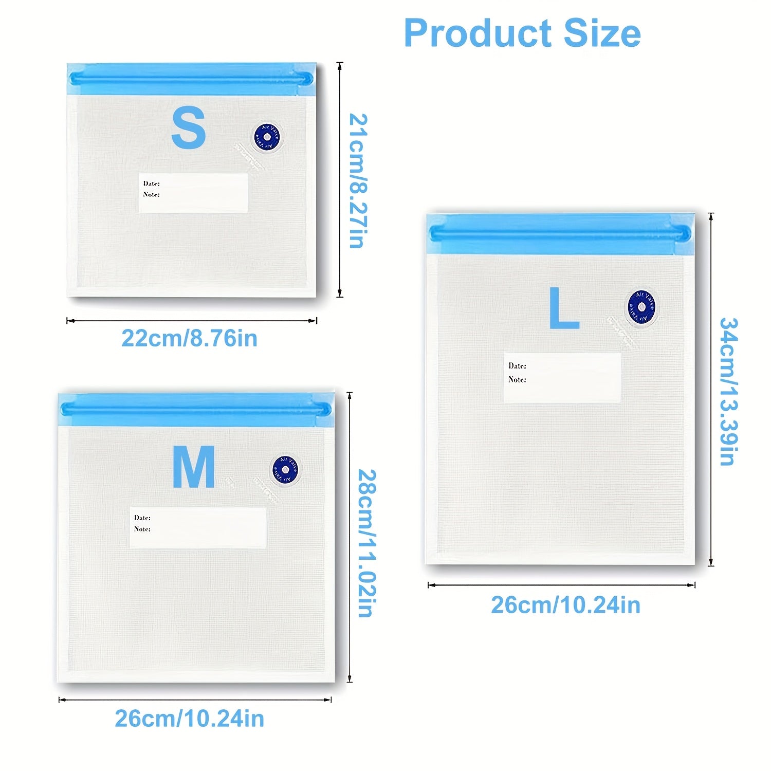 Vakuum bilan siqilgan Zipper Bag Set 25 ta sumka, 2 ta yopishtiruvchi klip bilan, jami 27 ta bo'lak. Kundalik oziq-ovqatni saqlash uchun kichik, o'rta va katta o'lchamlarda mavjud. Oziq-ovqatni yangi va ta'mini saqlaydi.