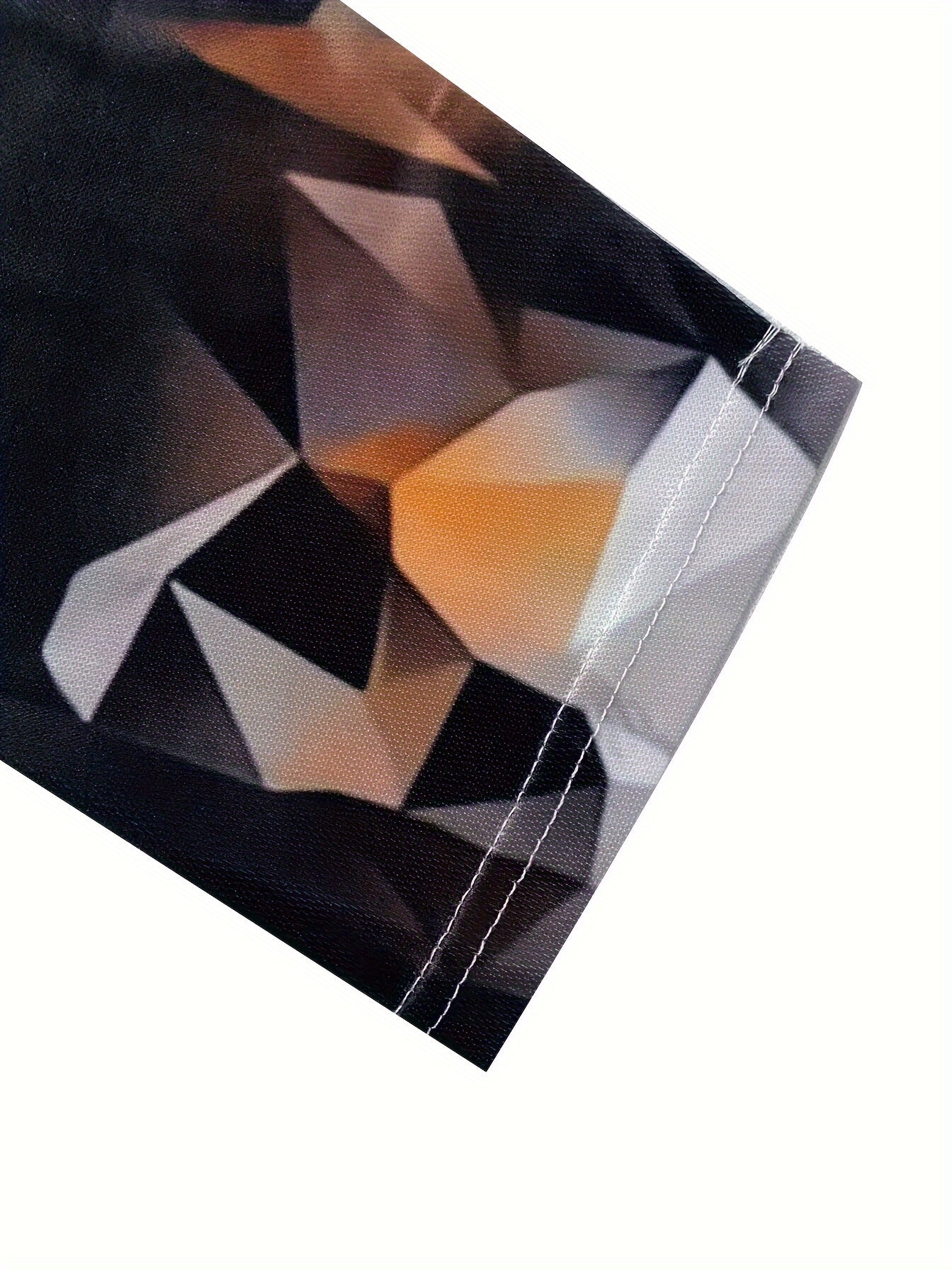 Plus Size Geometric Print Golf Shirt for Men Casual Spring Fall Winter