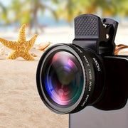 2-in-1 Smartphone Camera Lens Kit with 0.45 Wide Angle and Macro Lenses, 37mm Universal Clip