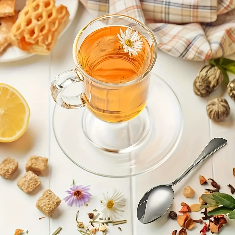 Juego de 6 cucharas de acero inoxidable para té, postres, café y remover, aptas para lavavajillas