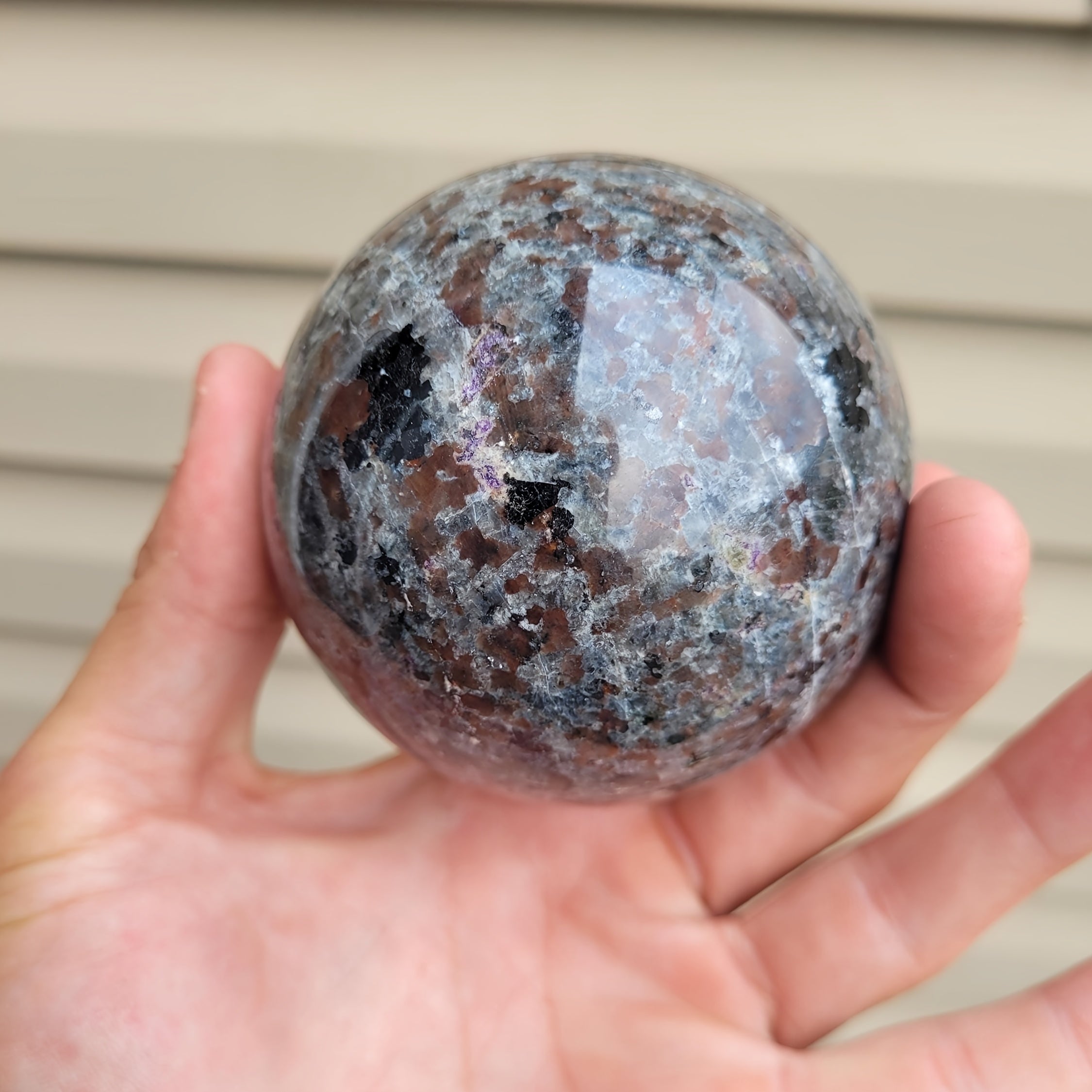 Bola de cristal Boho Yooperlite con cuenta de piedra de llama para decoración del hogar y jardín