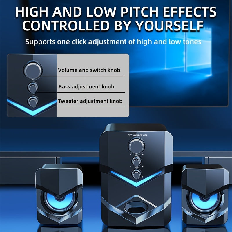 USB Powered Stereo Speakers with LED Ambient Light for Computers Tablets and Laptops