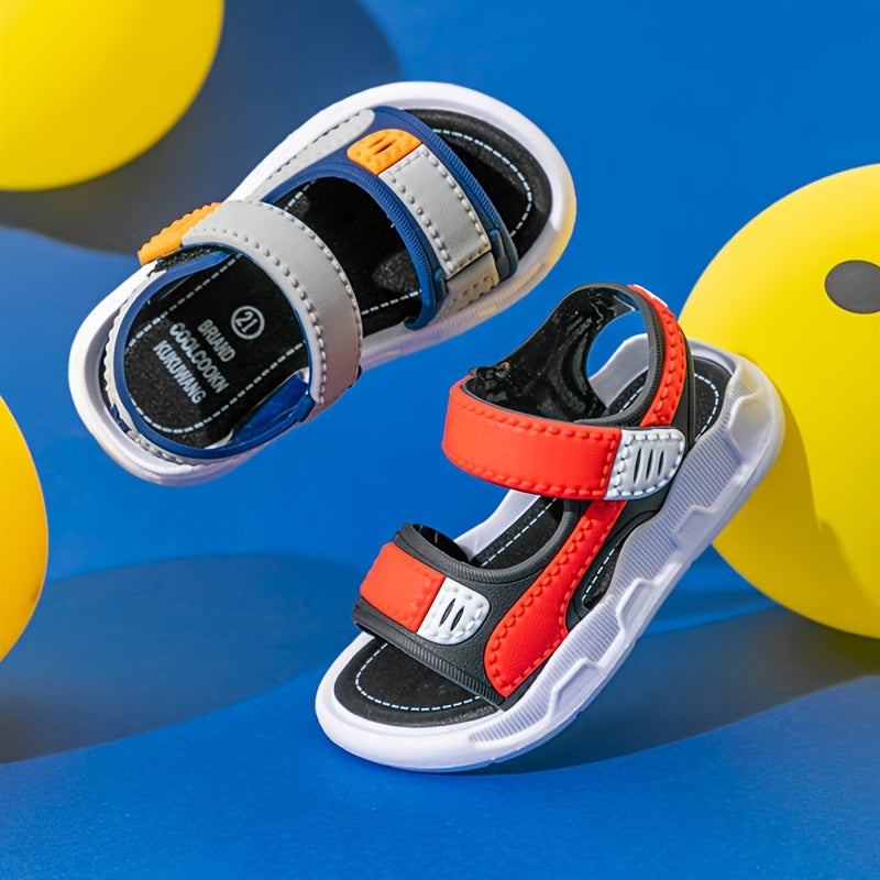 Boys Sandals Stripes PVC Low Top Hook and Loop Fastener