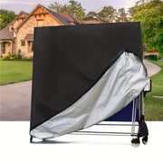 Black Polyester Patio Furniture Cover 165x71x185 cm All-Season Non-Waterproof