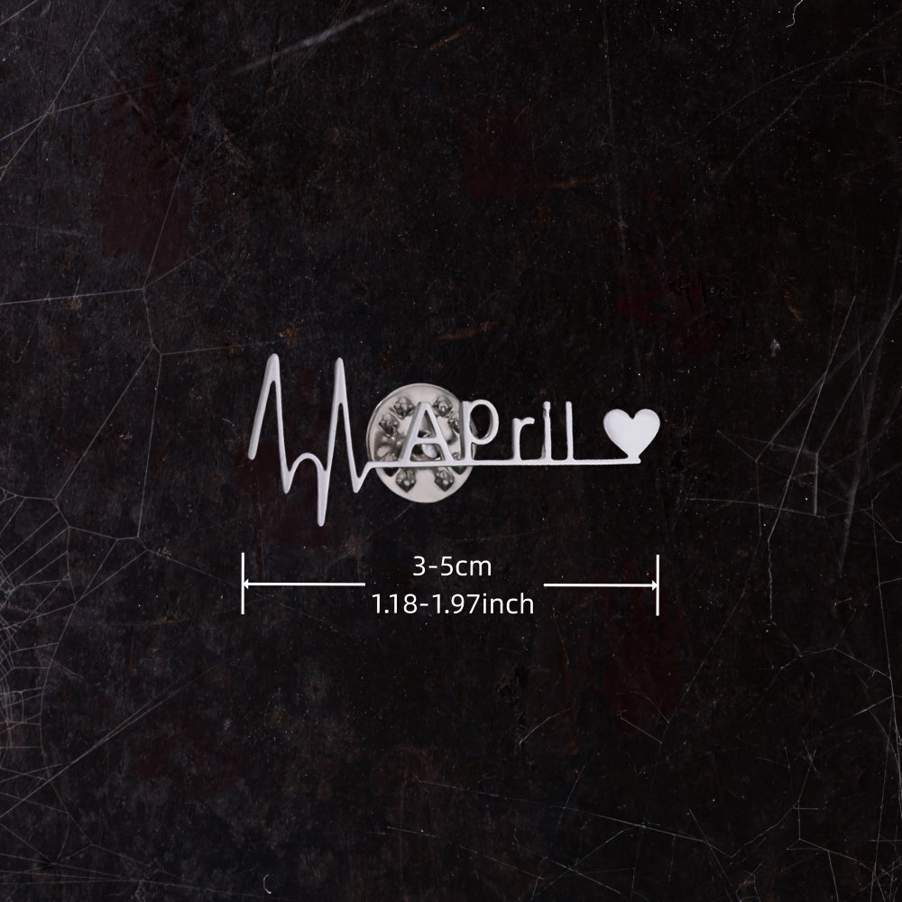 Unisex Stainless Steel Brooch Pin with Personalized Electrocardiogram Heart Design for Gifting