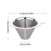 Double Layer Stainless Steel Coffee Filter Pour Over Dripper Food Grade 304
