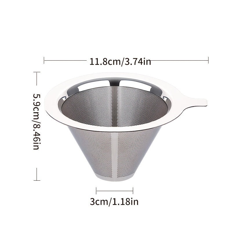 Double Layer Stainless Steel Coffee Filter Pour Over Dripper Food Grade 304