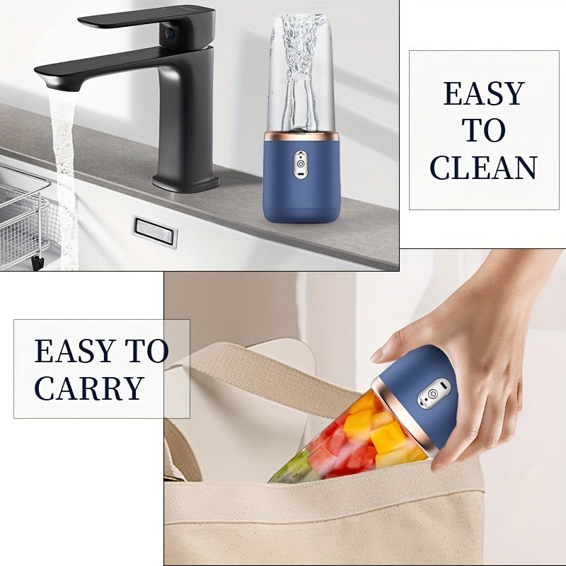 Ushbu portativ sharbat pressi USB orqali zaryadlanadi va simsiz, bu esa uni harakatda ishlatishni osonlashtiradi. U 2 ta stakan va sport qopqog'i bilan birga keladi, bu esa uni oshxonada va sayohat paytida smuzi va kokteyllar uchun mukammal qiladi.