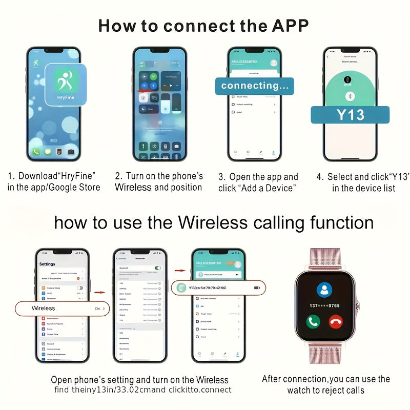 Full Touch Screen Smartwatch for Men and Women 1.83 Inch IPS Display Wireless Calling Sports Fitness