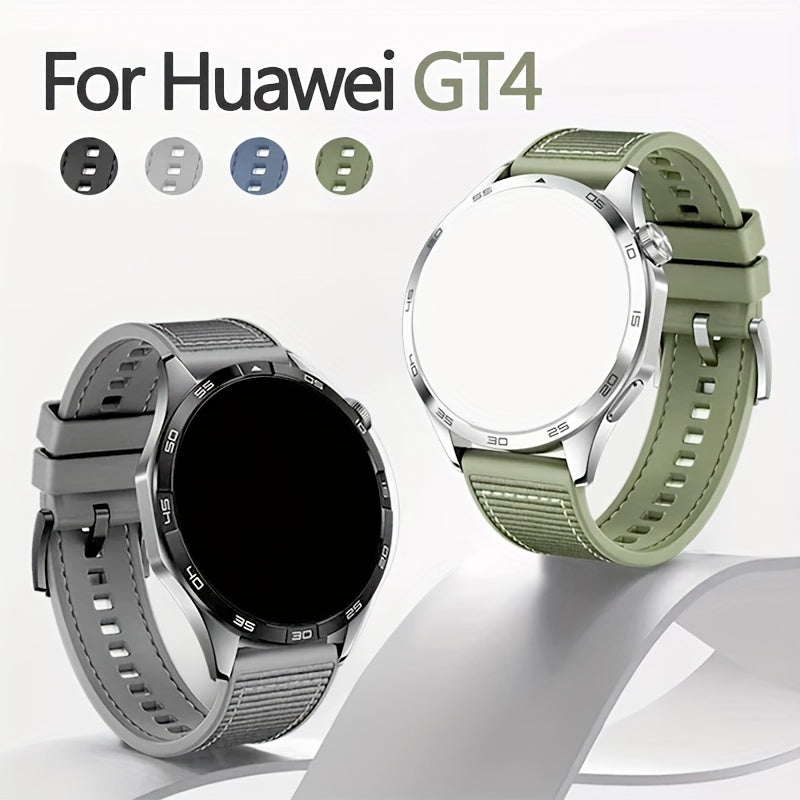 22mm Silicone and Woven Watch Strap for Smartwatches Lightweight Stylish Compatible with GT4 46mm and GT Runner