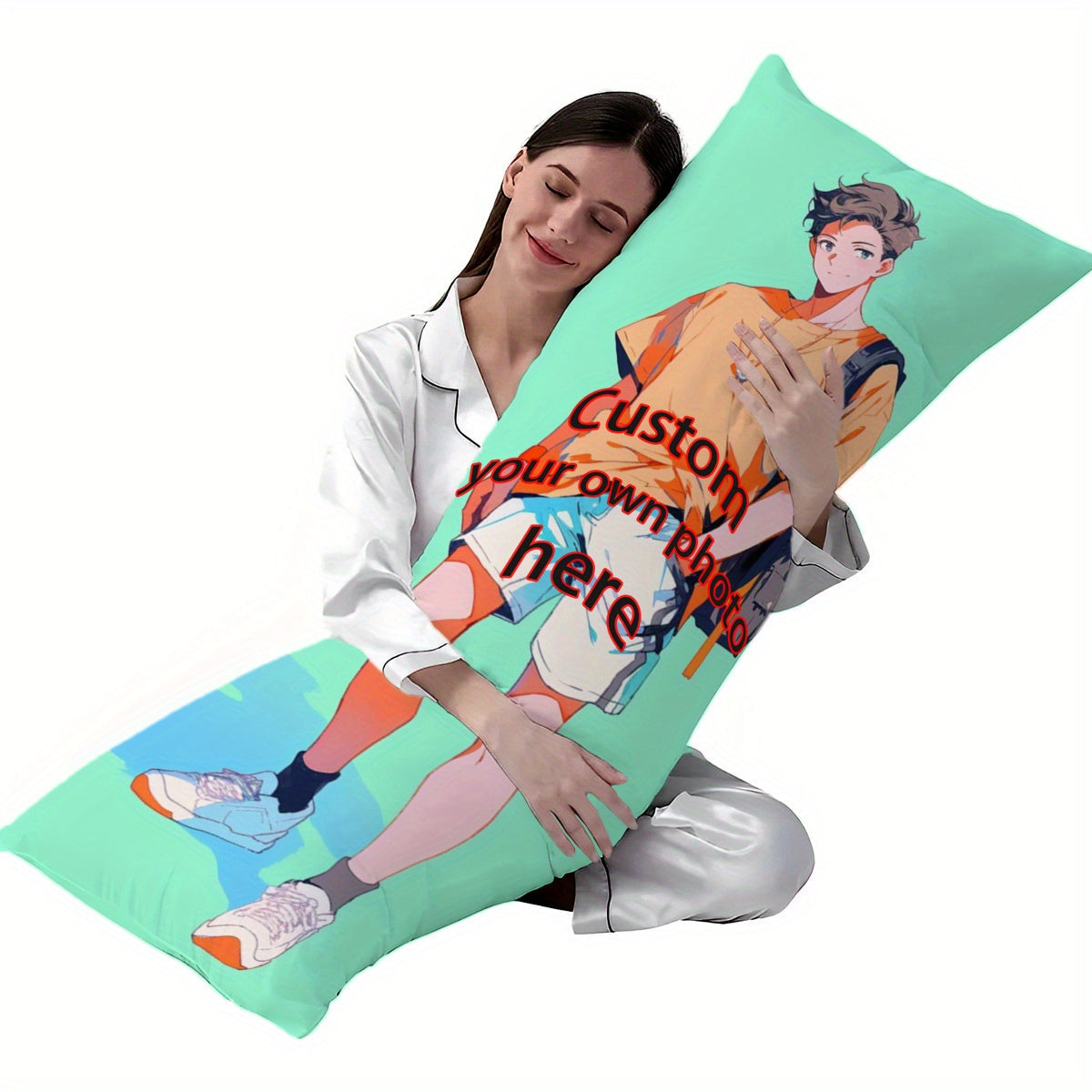 Anime Couple Body Pillow Cover Soft Polyester Plush 50.8x137.16 cm Personalized Gift