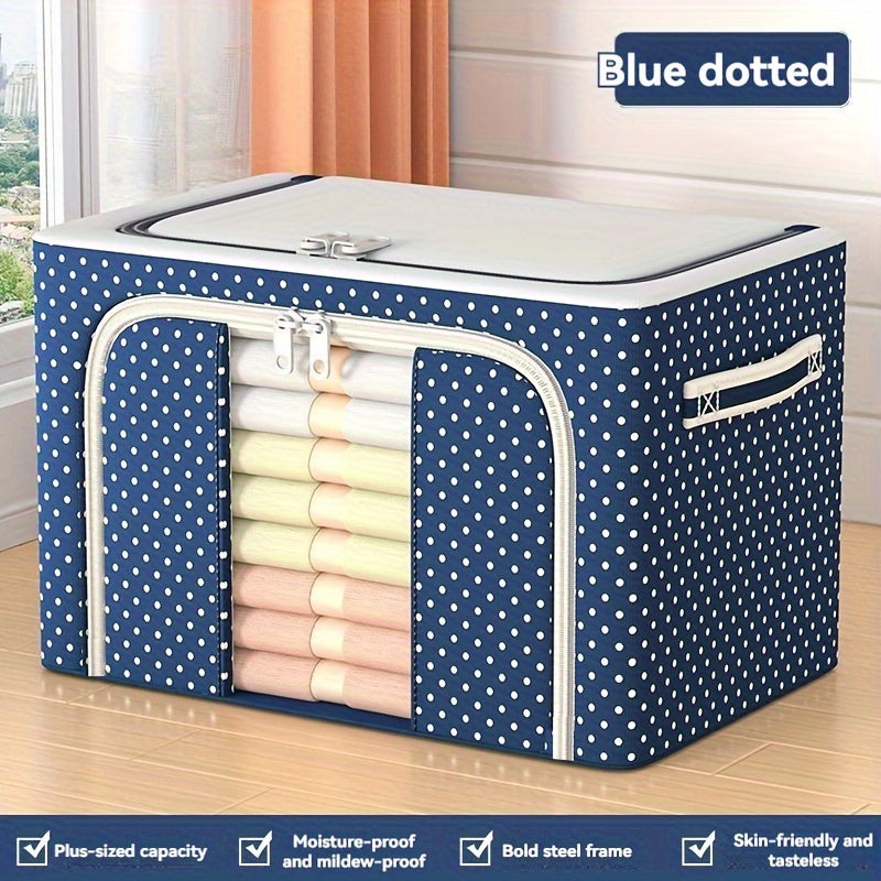 Caja de almacenamiento con estructura de acero plegable y tela Oxford, organizador bajo la cama para ropa y quilts
