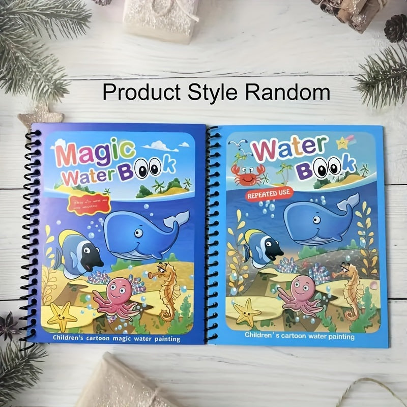 Water Drawing Book for Kids 3 Plus Reusable Water Pad with Water Pen in Multiple Colors
