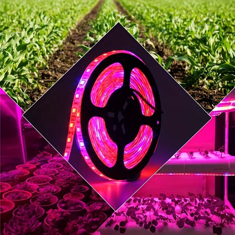 Full Spectrum Pink LED Grow Light Strip USB Powered for Indoor and Greenhouse Plant Growth