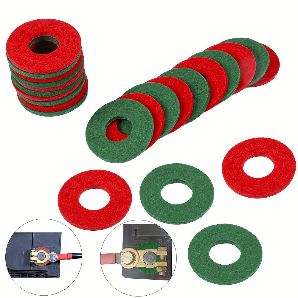 10pcs Battery Terminal Corrosion Prevention Washers Red Green Protectors