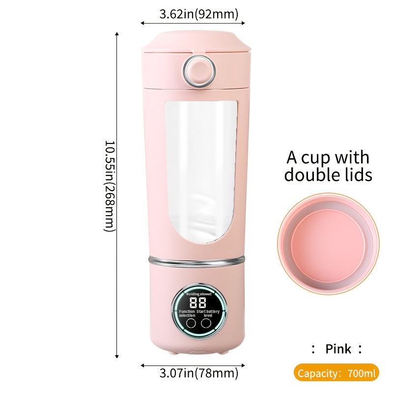 Портативный блендер-соковыжималка 700 мл, USB-зарядка, автоматическая очистка, сенсорное управление, легкий