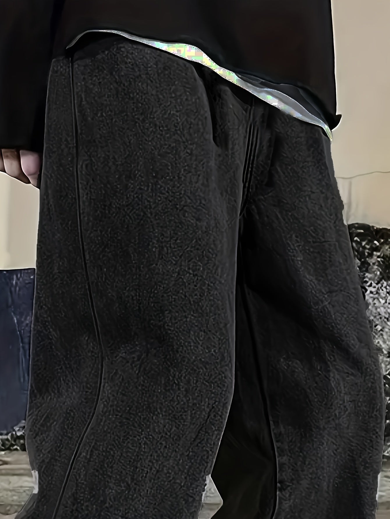 Men's Straight Leg Denim Jeans Casual Washed Mid-Length Solid Color Non-Stretch