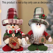 Festive Nordic Christmas Ornament Gnome and Snowman Polyester Tree Decor