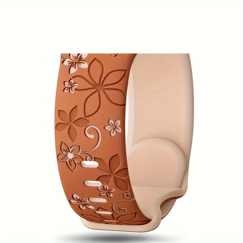 Two-Tone Silicone Watch Strap 20mm 22mm Carved Design