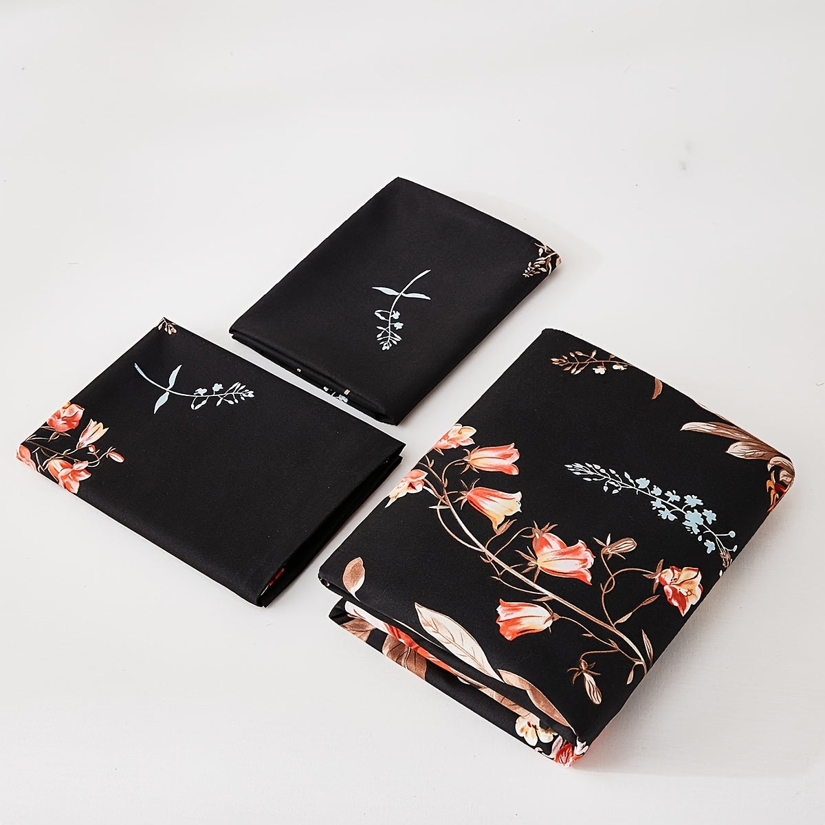 Flower Print Bedding Set Fitted Sheet and Pillowcase Set Soft Cozy Bedroom Guest Room