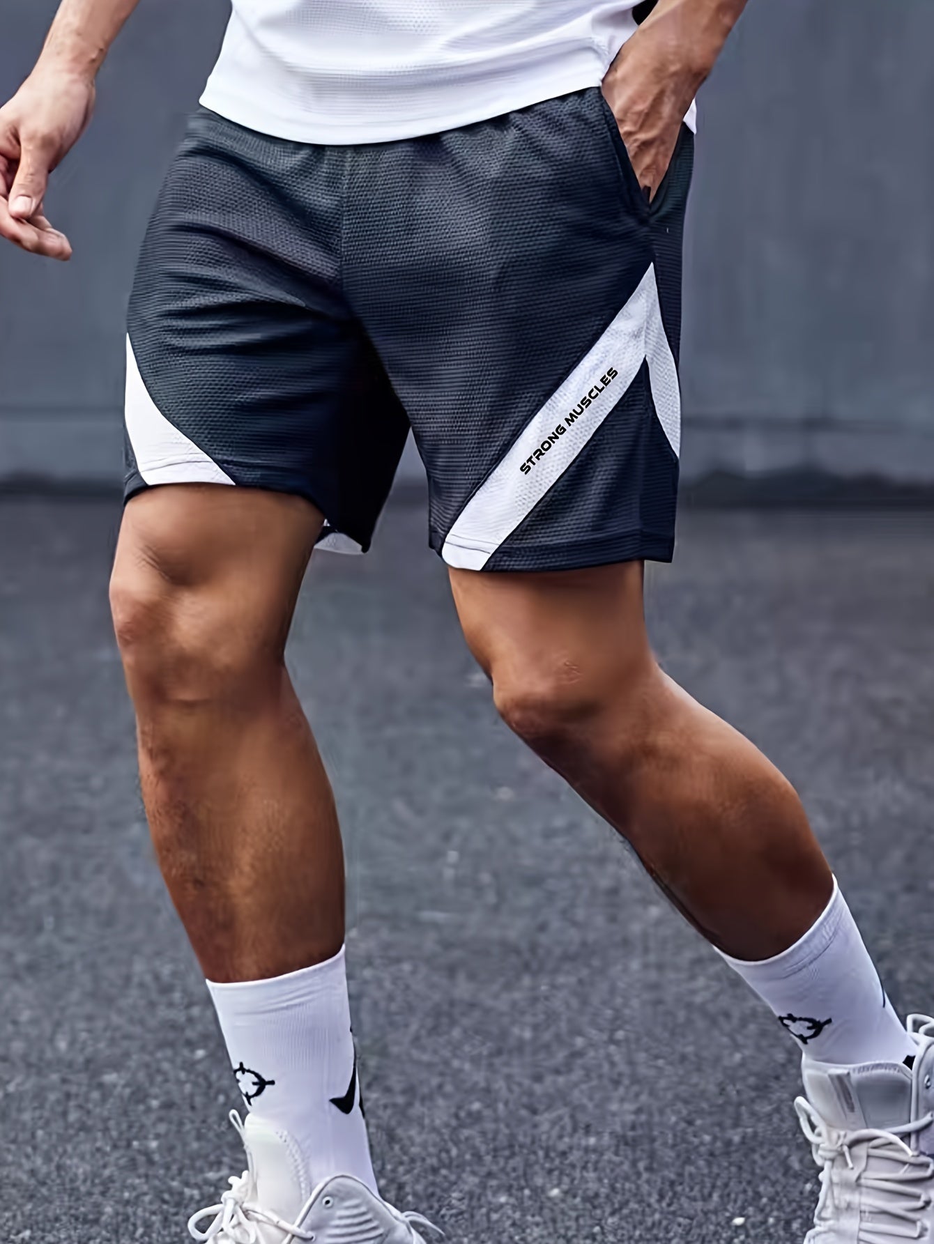 Ropa deportiva de poliéster con patrón geométrico para hombres para correr y entrenar