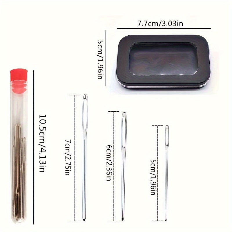 Black Magnetic Needle Box for Cross Stitch and Embroidery Tools Stainless Steel Frosted Black