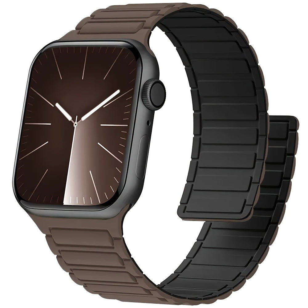 Silicone Magnetic Sport Band for Apple Watch Compatible with Series 1-10 and 38mm-49mm Sizes